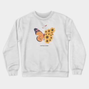 One day at a time x Sunflower Butterfly Crewneck Sweatshirt